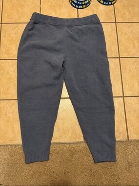Cozy Knit Jogger Pants in Dusty Blue